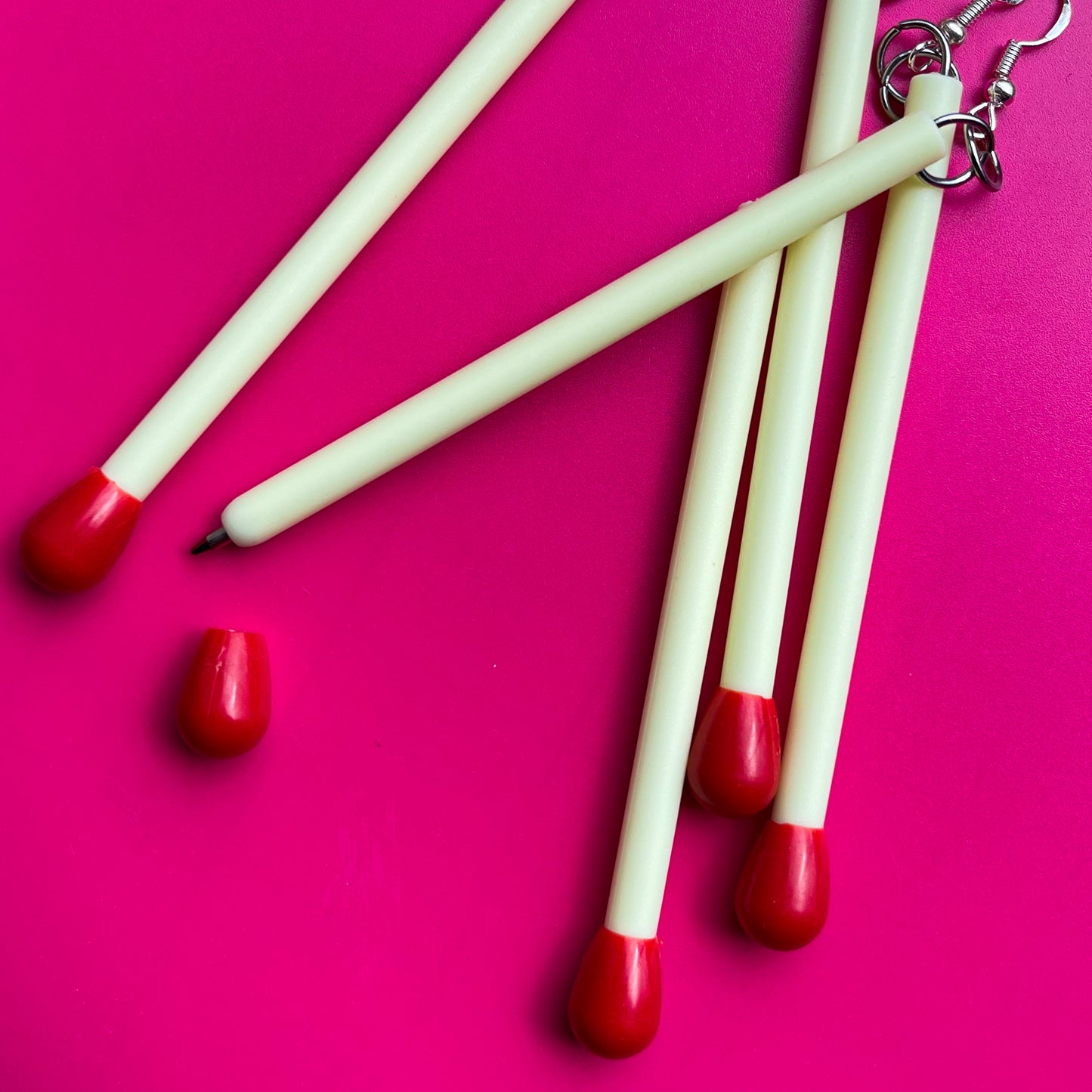 Match Stick Pen Earrings - Cuteryko