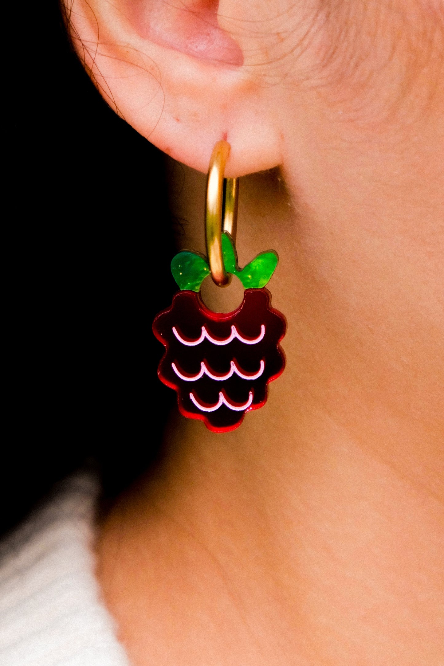 Berry Hoop Earrings