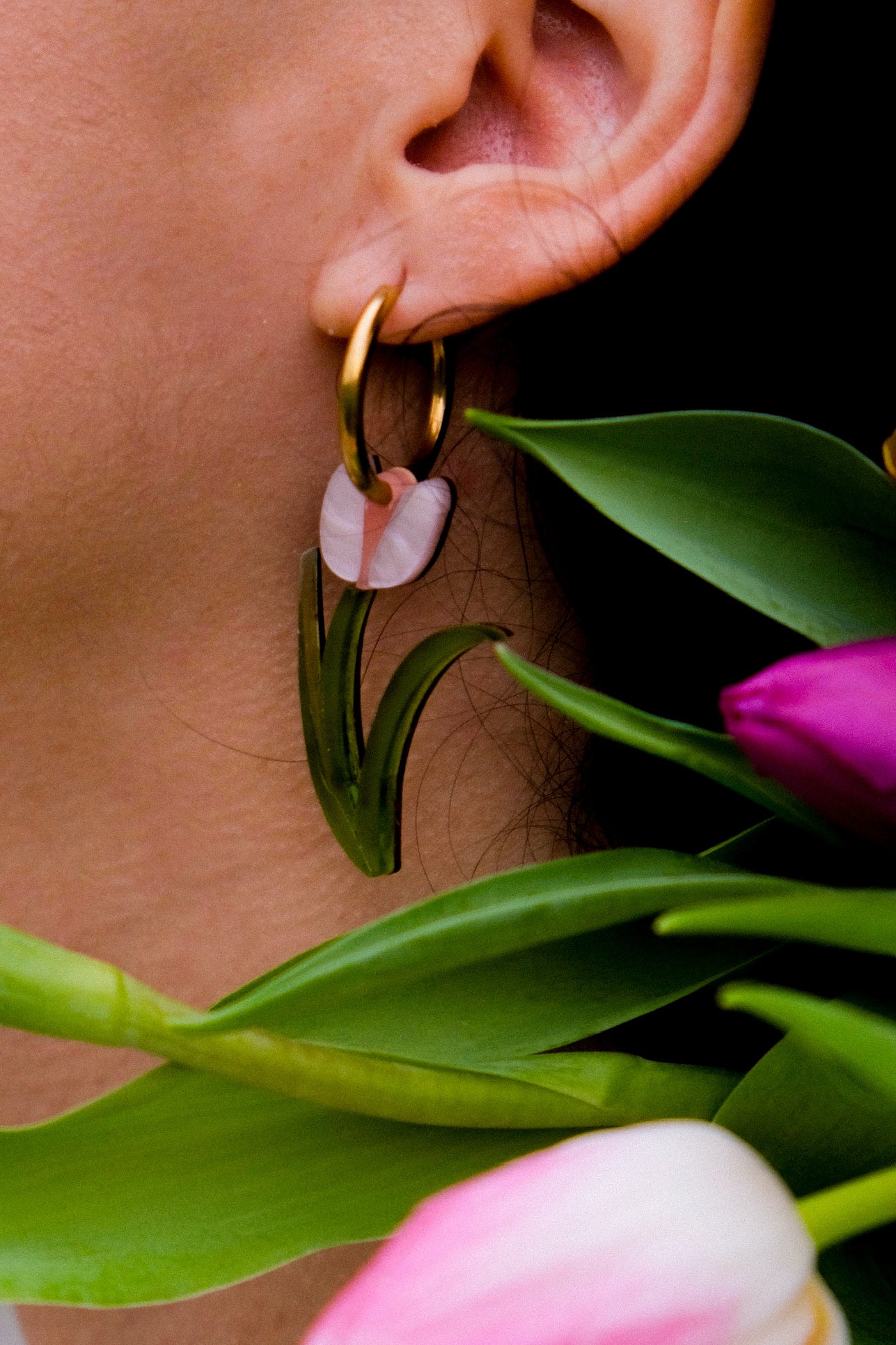 Tulip Hoop Earrings