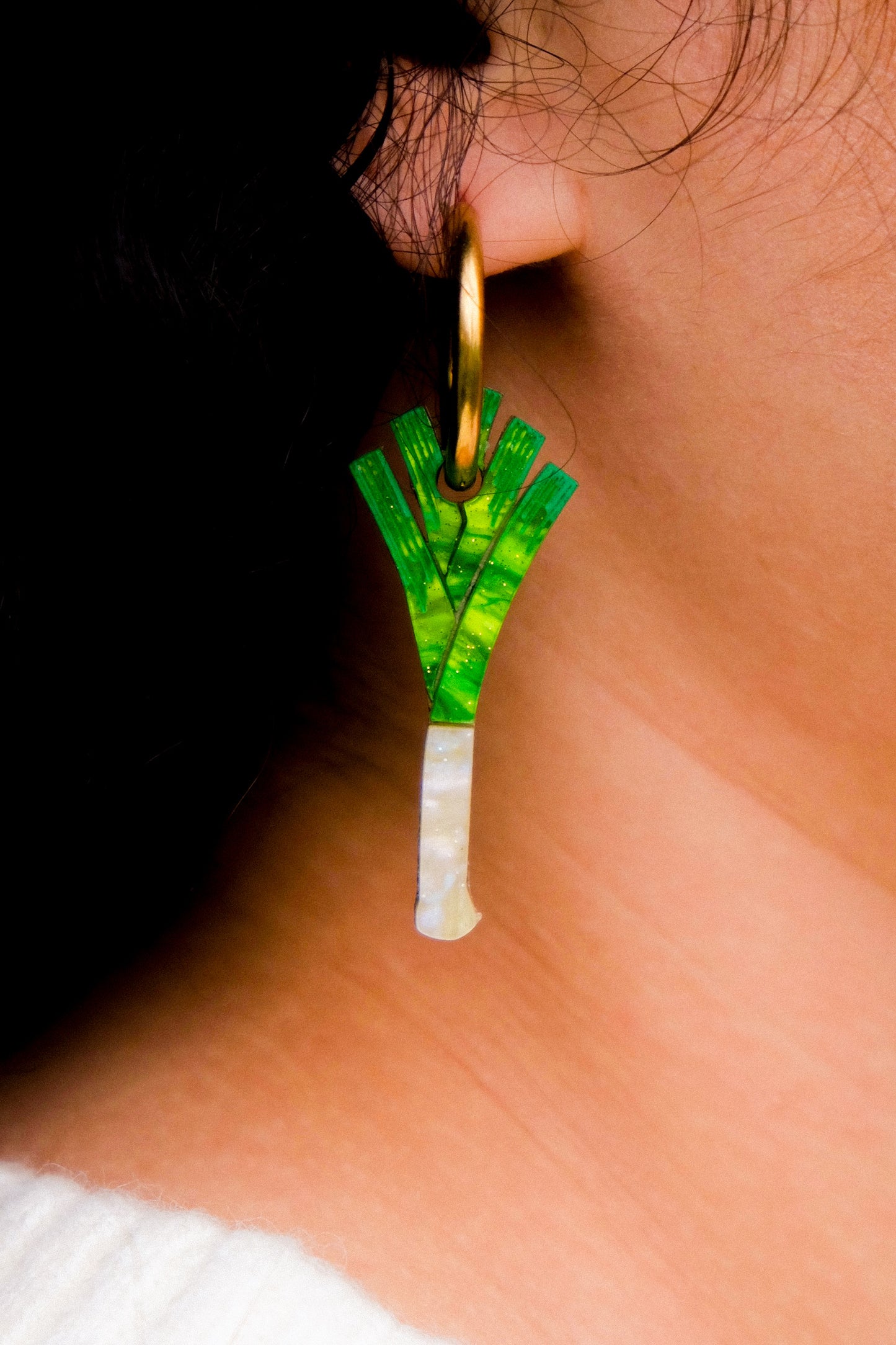 Leek Hoop Earrings