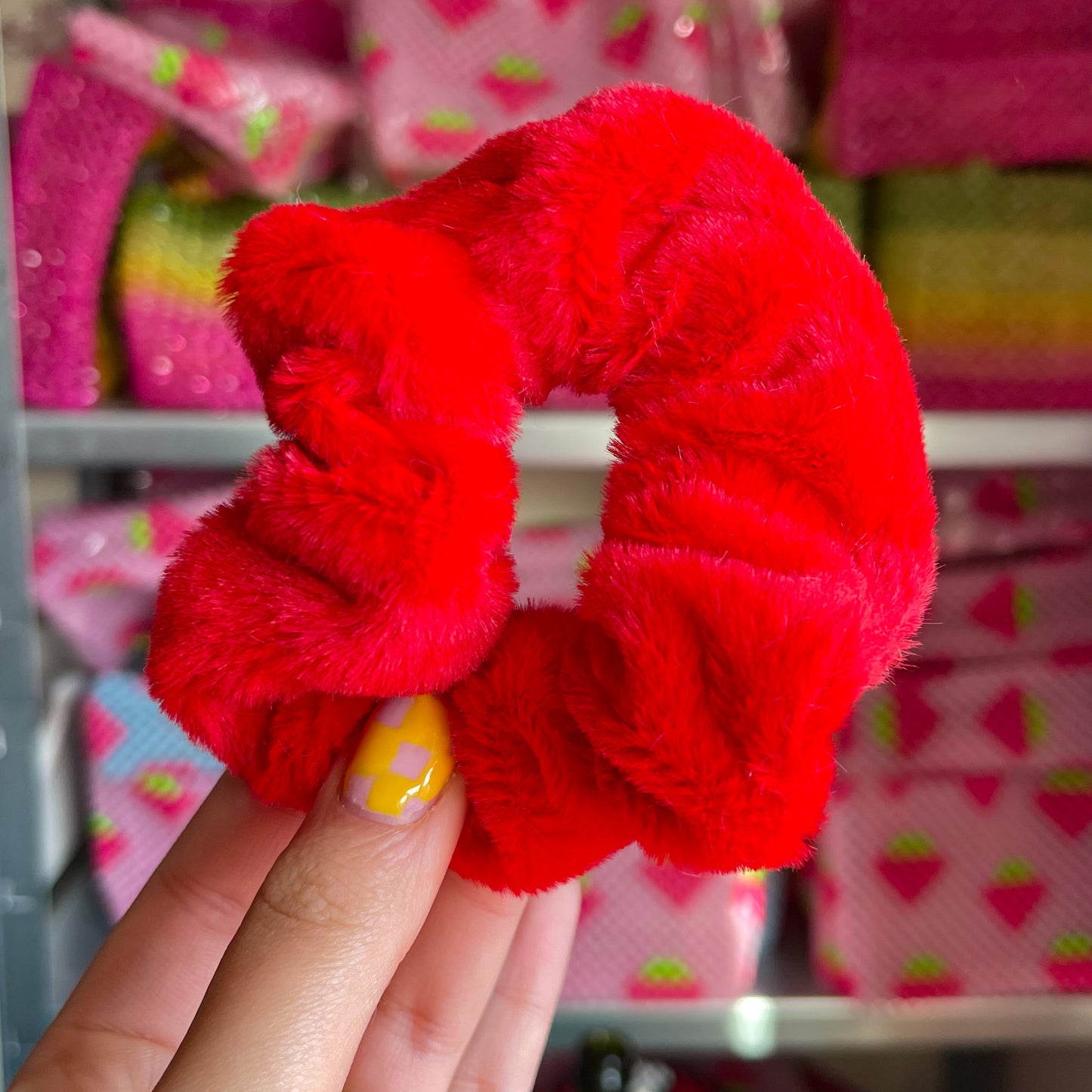 Love Heart Fluffy Scrunchie