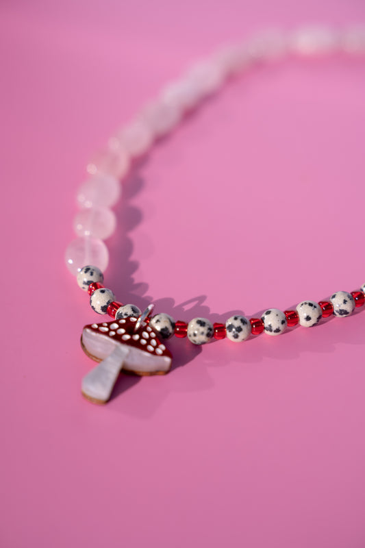 Mushroom Forest Beaded Necklace