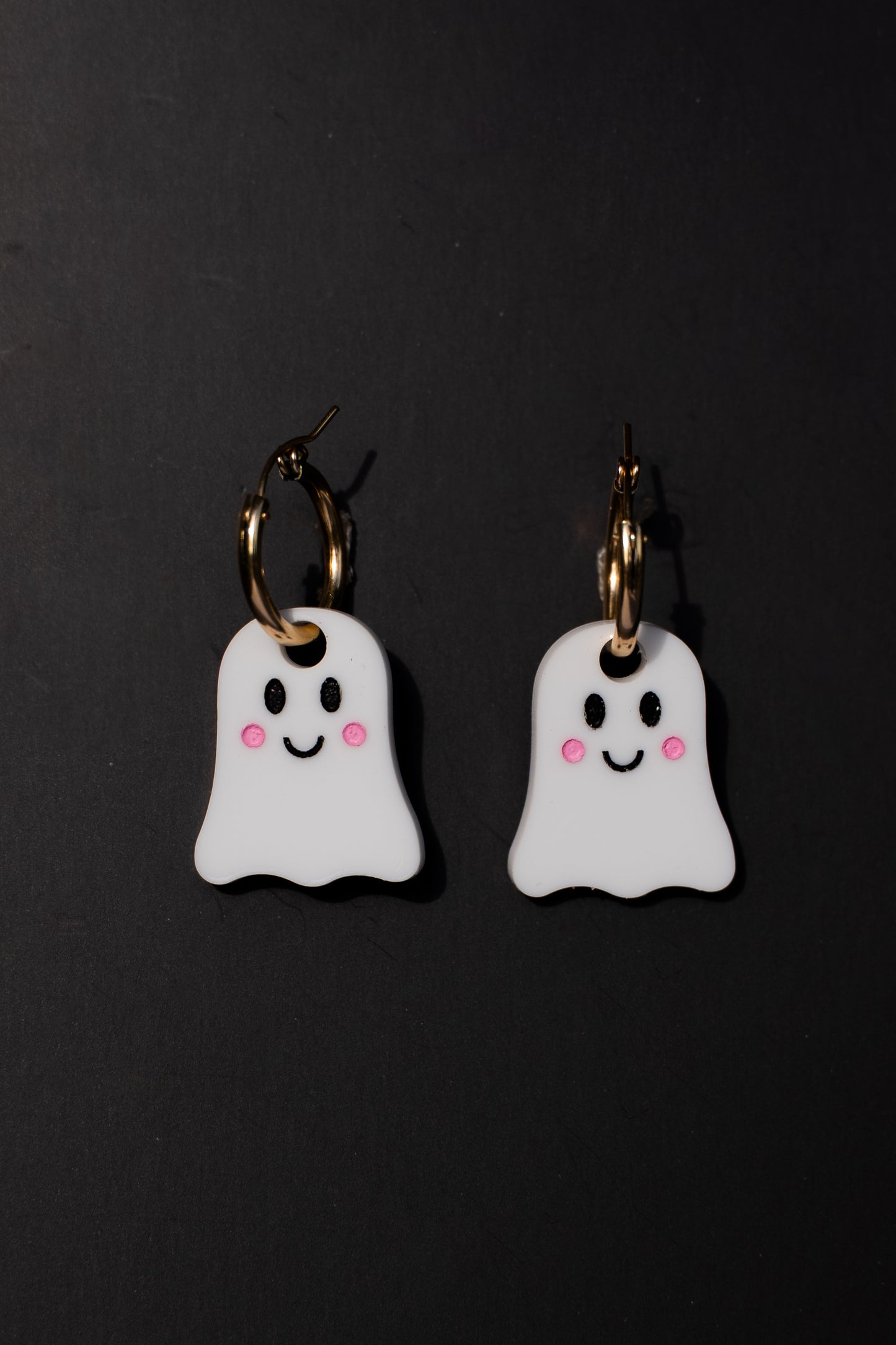Cute Happy Ghost Hoop Earrings