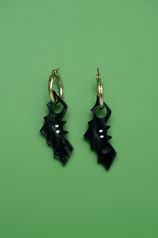 Bat Hoop Earrings