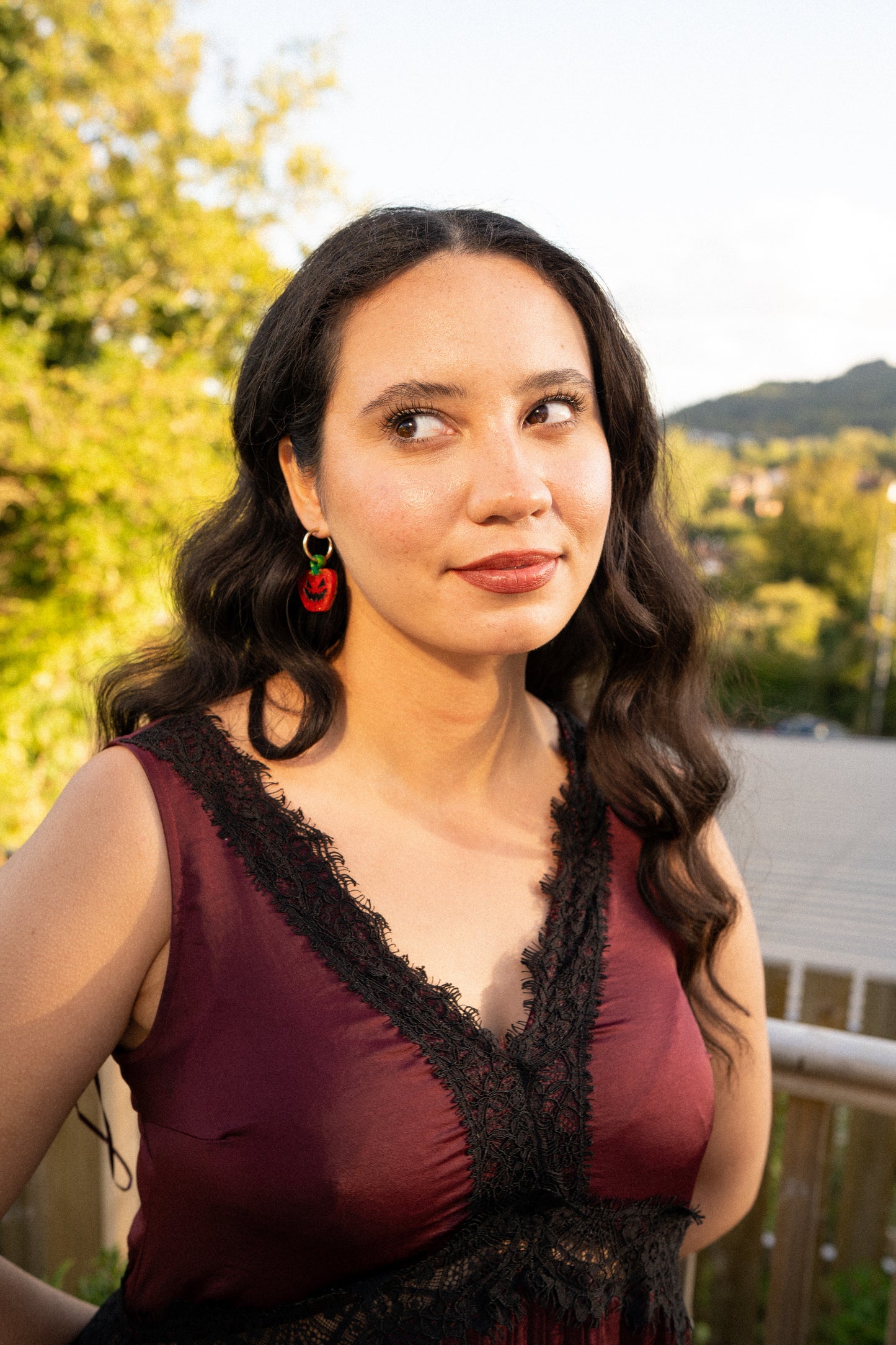 Misshapen Spooky Pumpkin Hoop Earrings