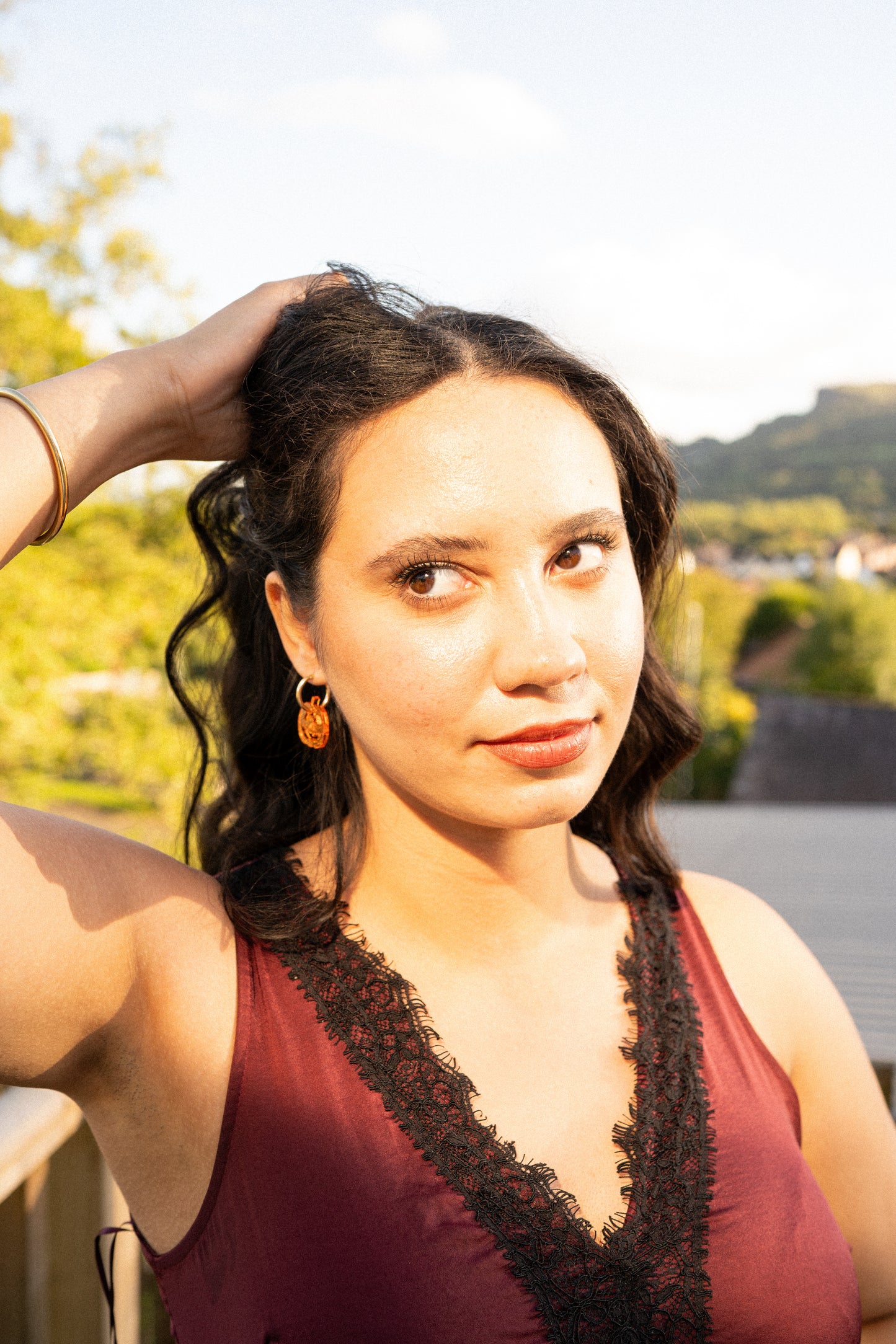 Pumpkin Hoop Earrings