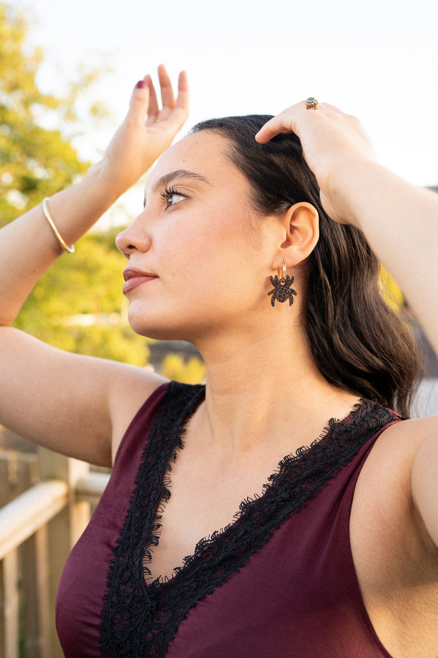 Spider Hoop Earrings