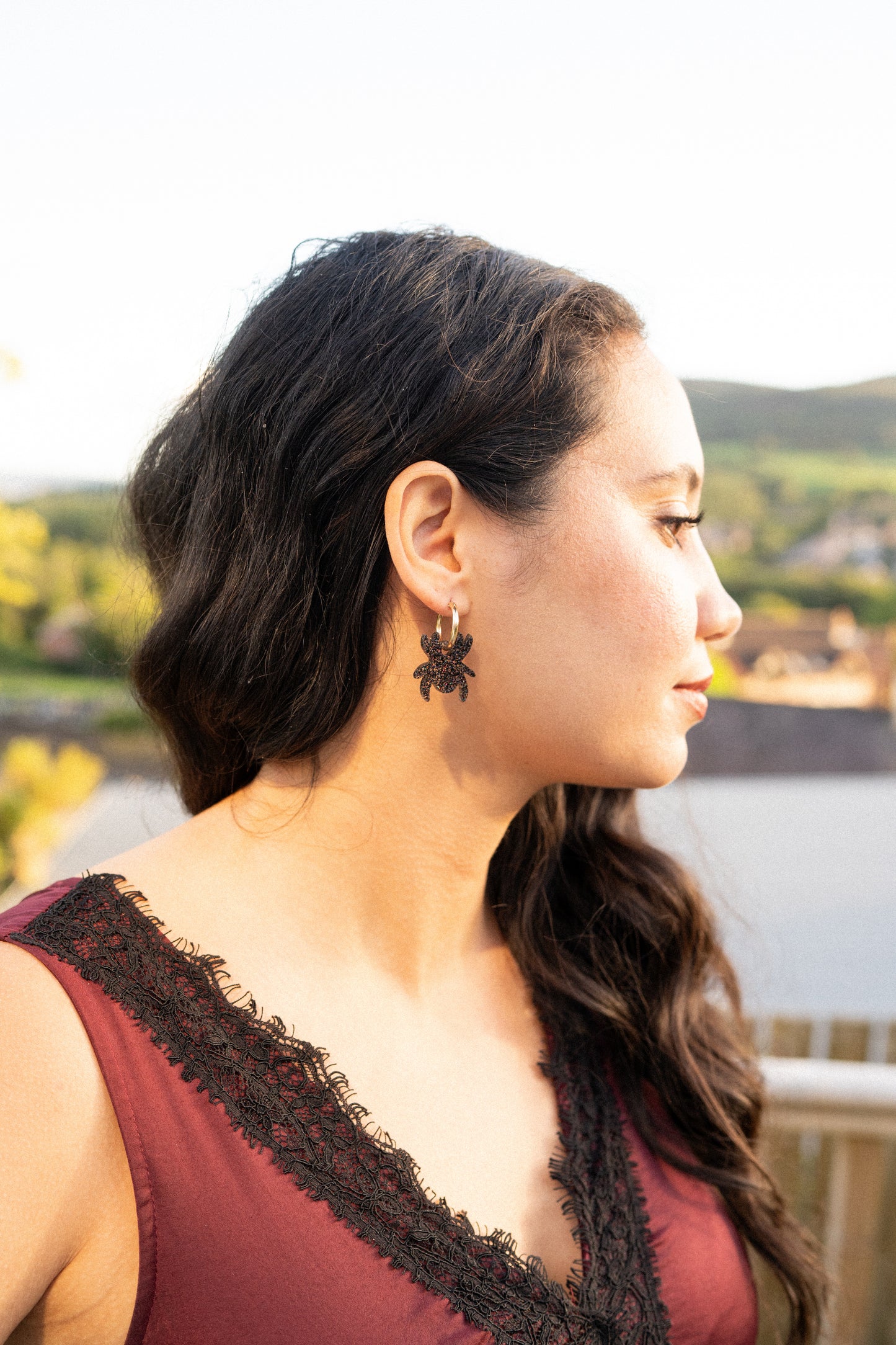 Spider Hoop Earrings