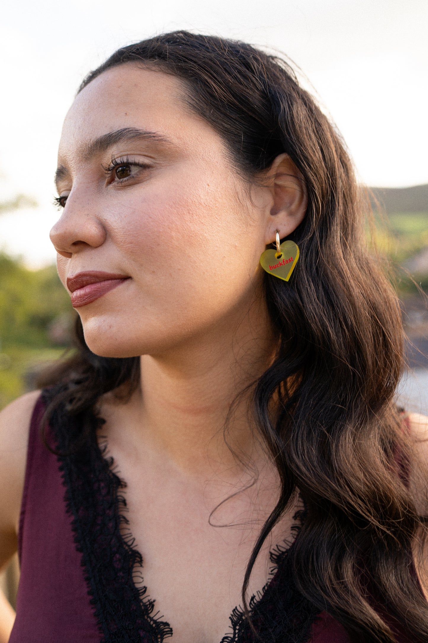 Buckfast Heart Hoop Earrings