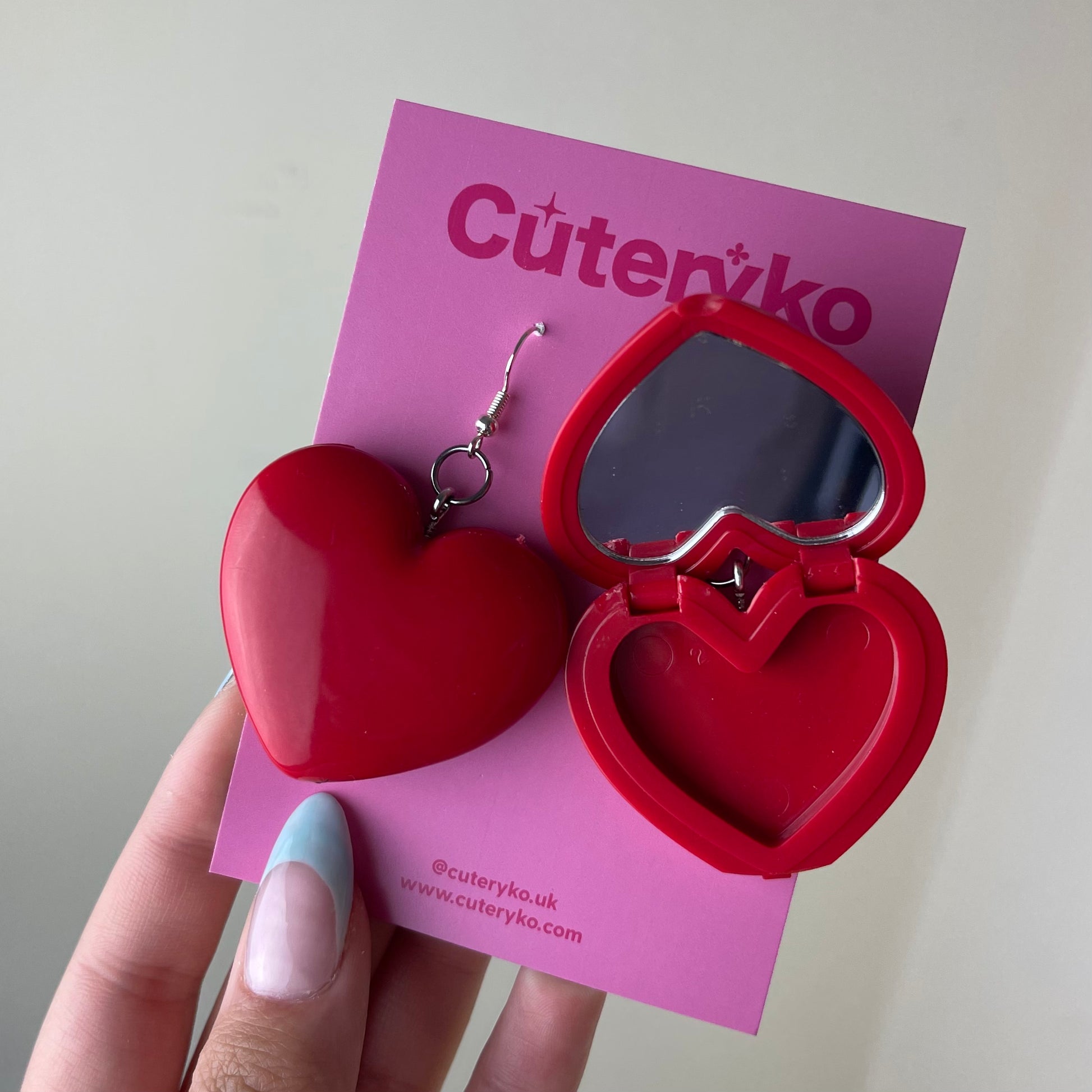 Heart Mirror Earrings - Cuteryko