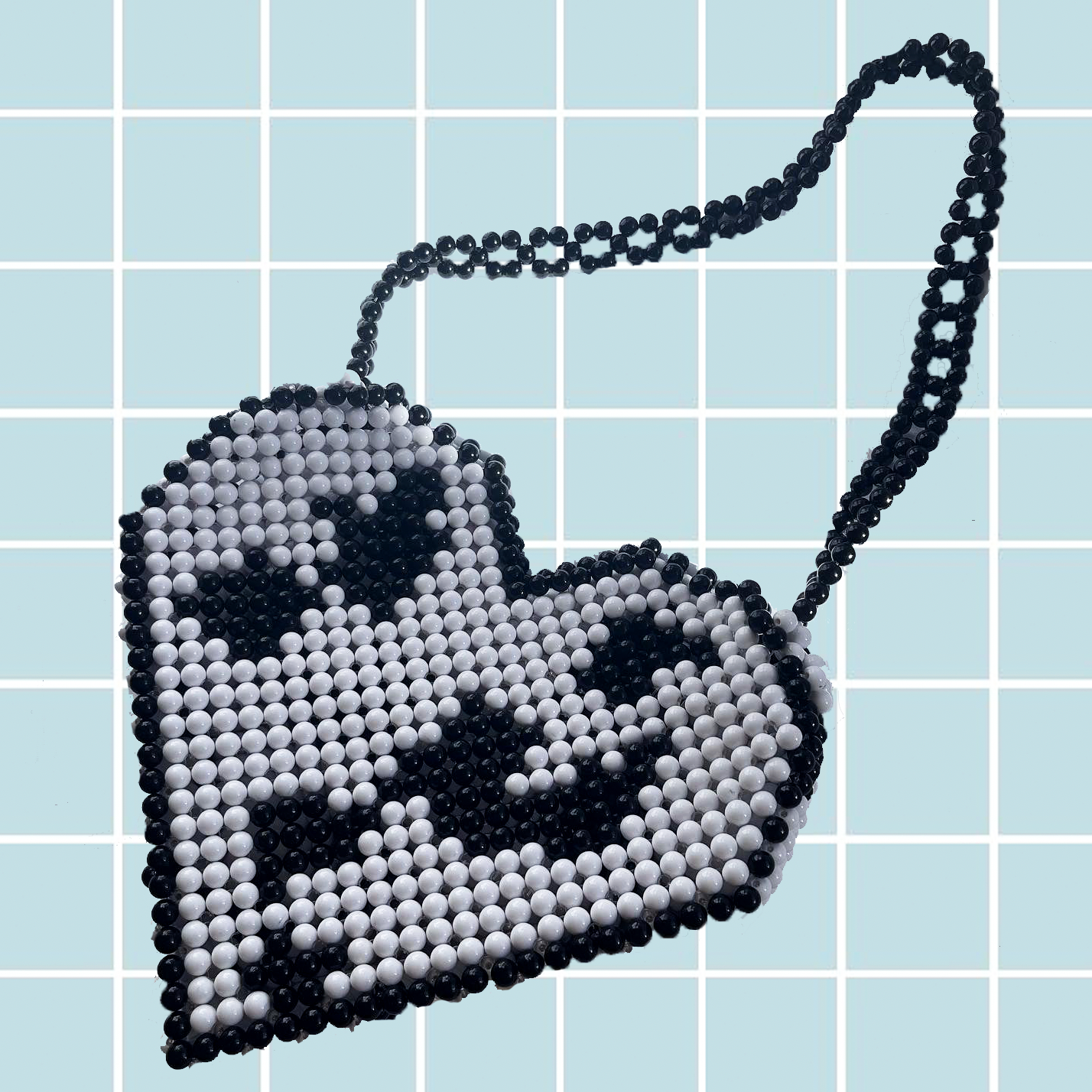 Cow Print Heart Bead Bag