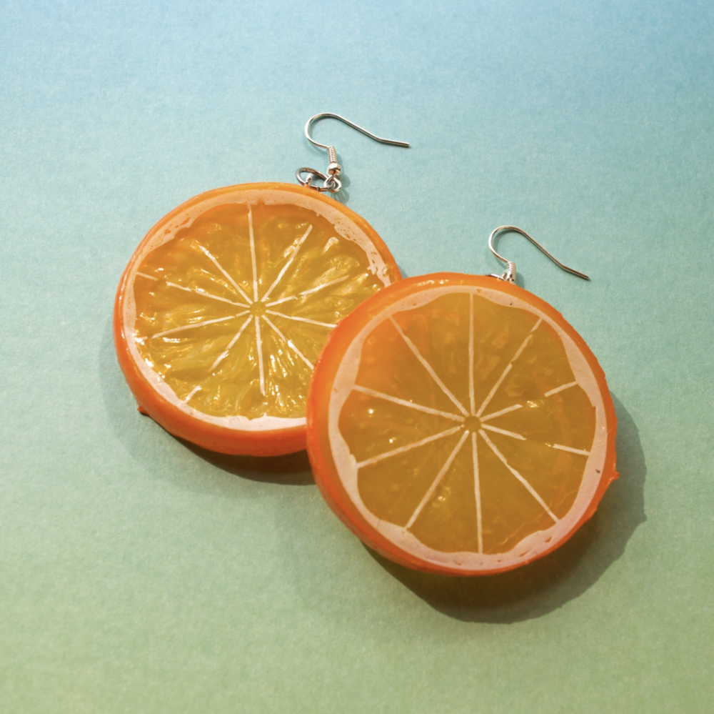 Pendientes de rodaja de naranja