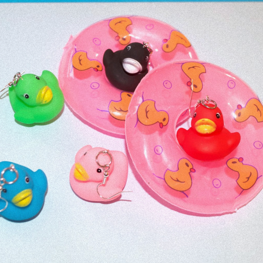 Colourful Mini Rubber Duck Earrings