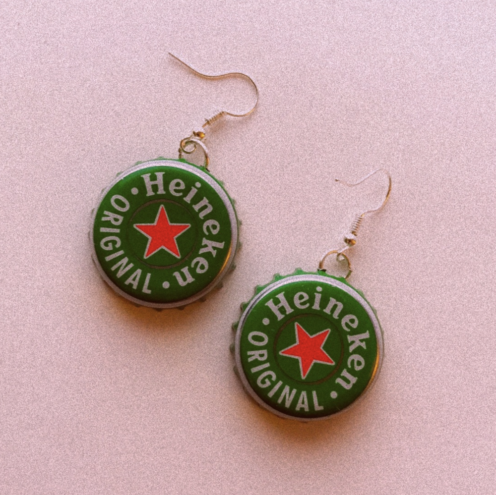 Heineken Original Bottle Cap Earrings