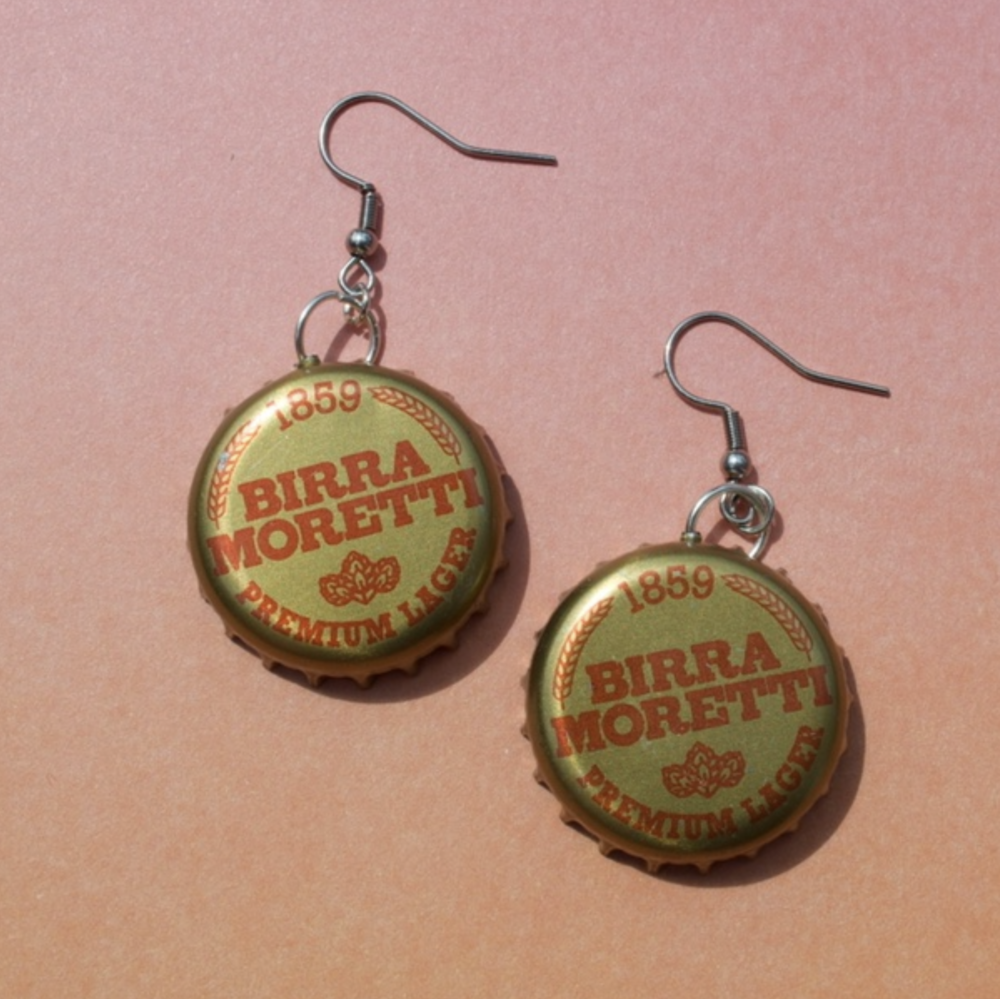 Birra Moretti Bottle Cap Earrings