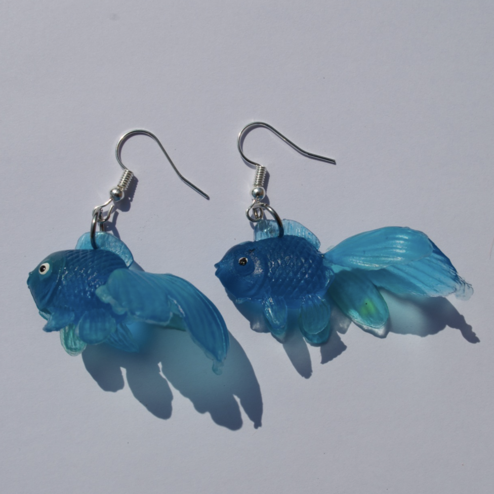 Blaue Fisch Ohrringe