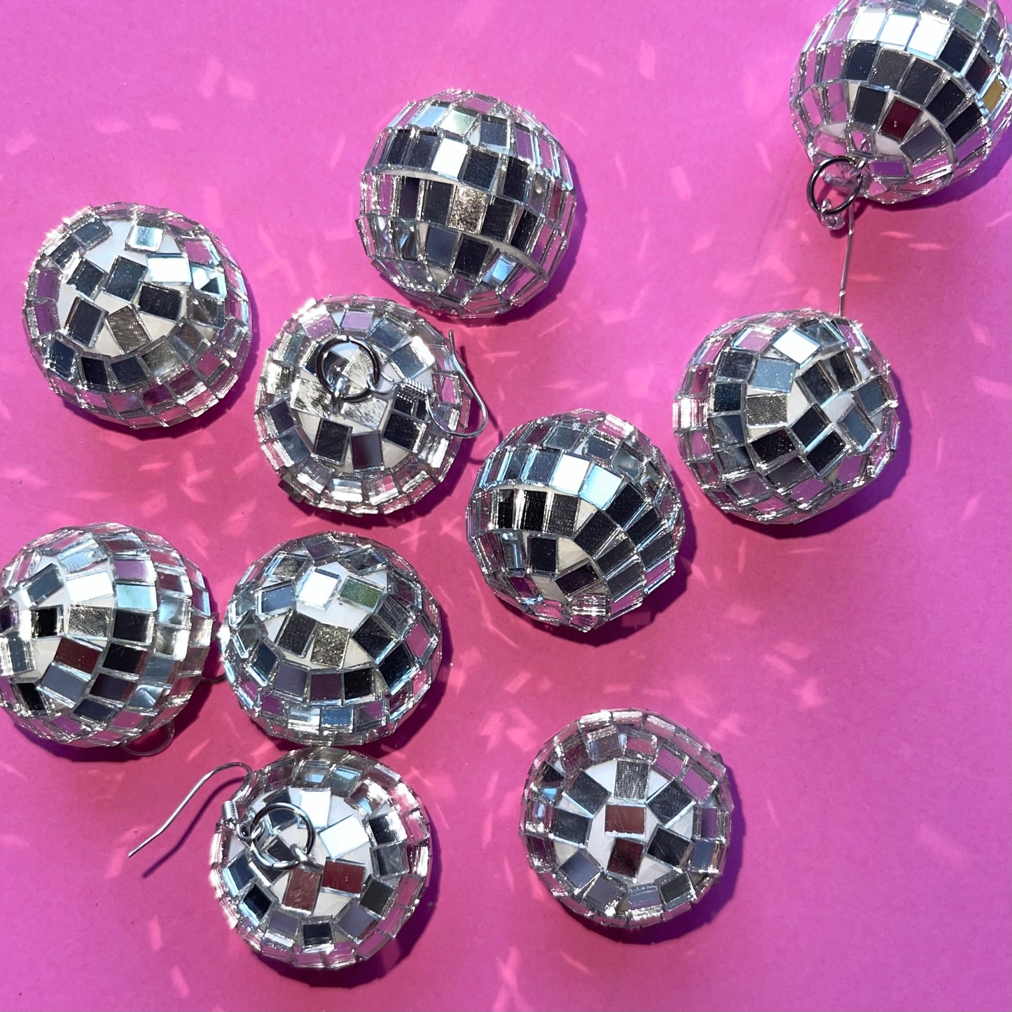 Pendientes mini bola de discoteca