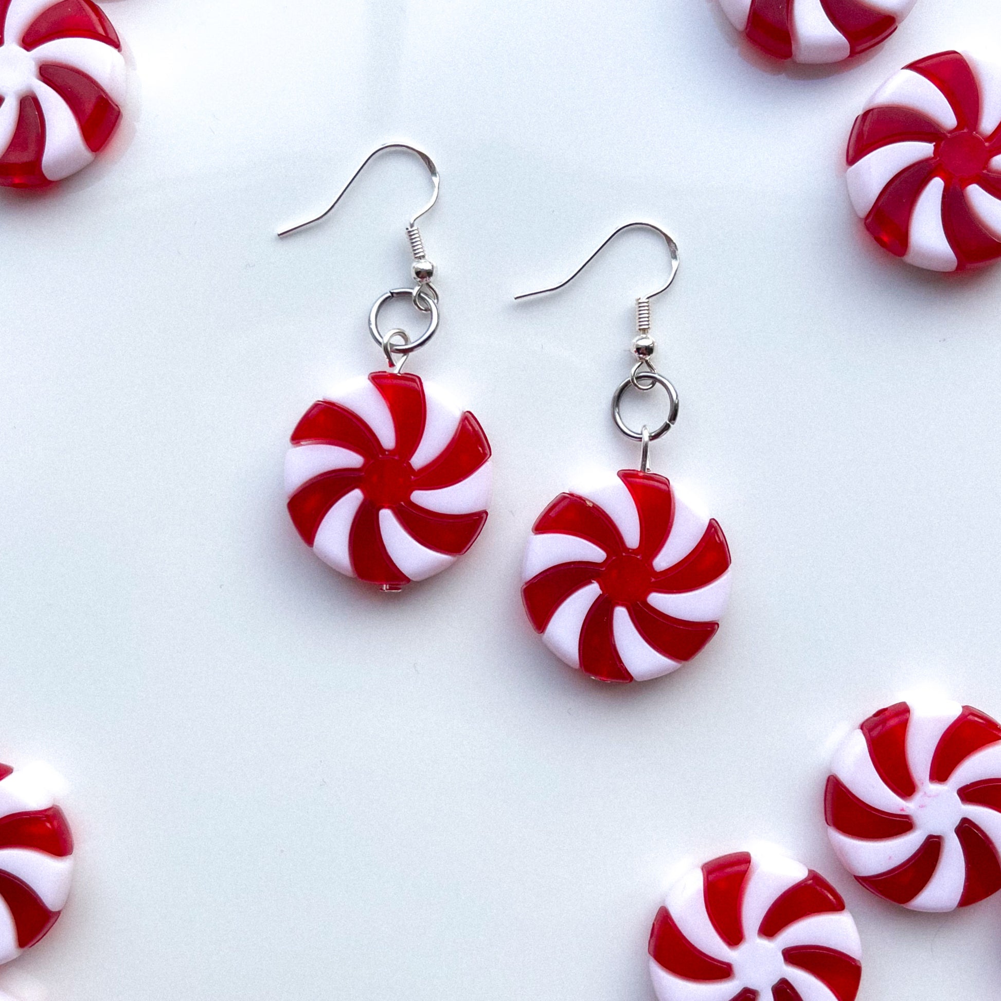 Christmas Candy Swirl Earrings - Cuteryko