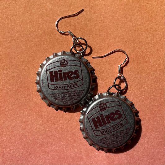 Hiers Root Beer Bottle Cap Earrings