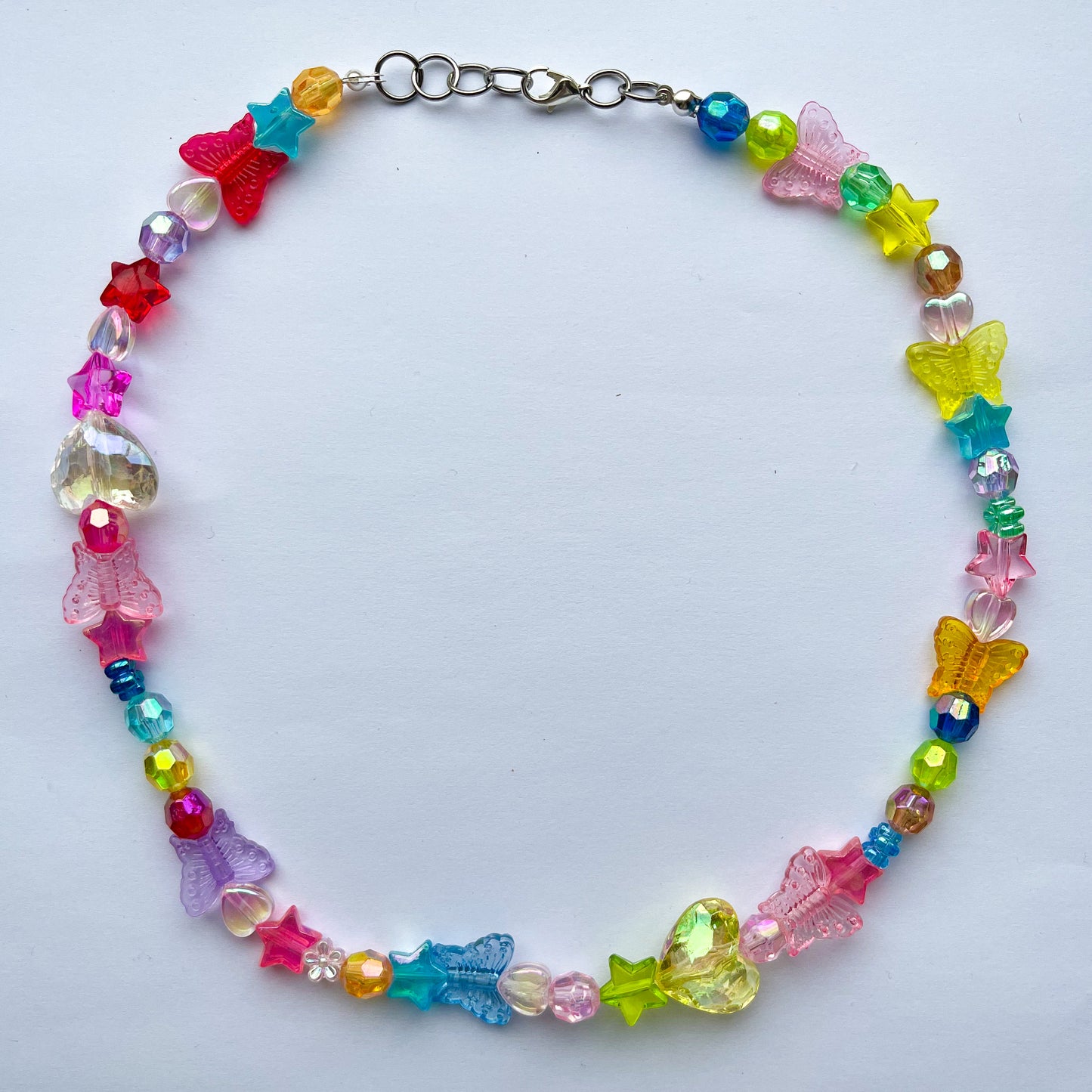 Regenbogen-Edelstein-Perlen-Halskette