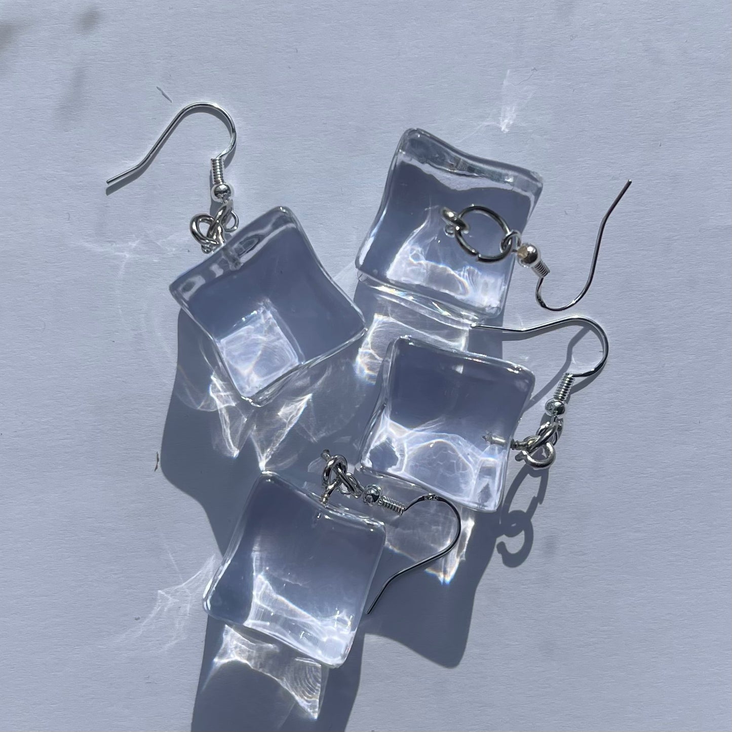 Pendientes de cubitos de hielo