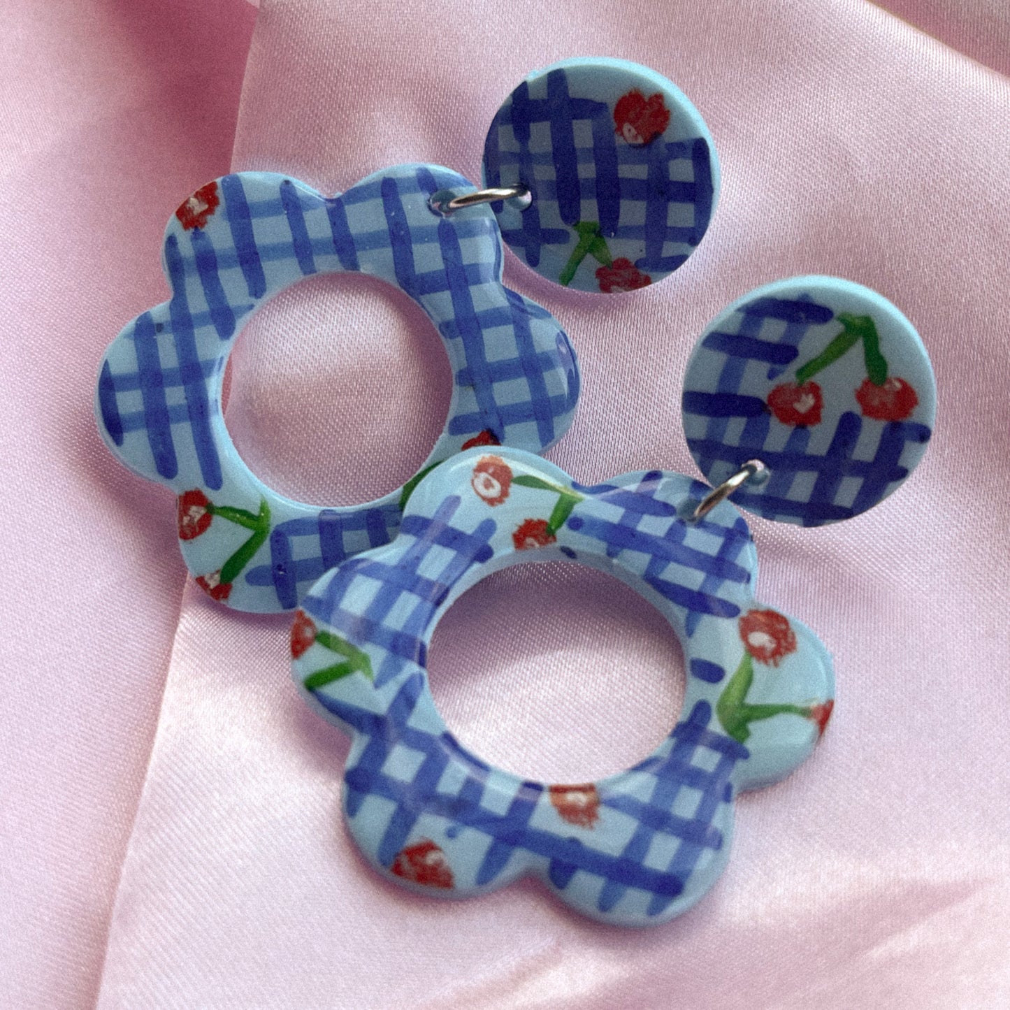 Cherry 🍒 Flower Clay Earrings