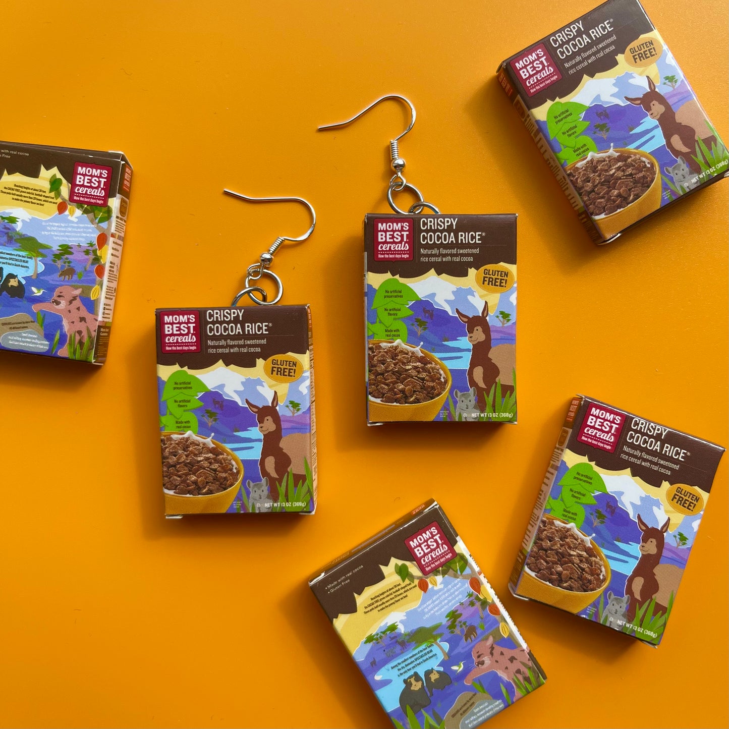 Pendientes de arroz crujiente con cacao