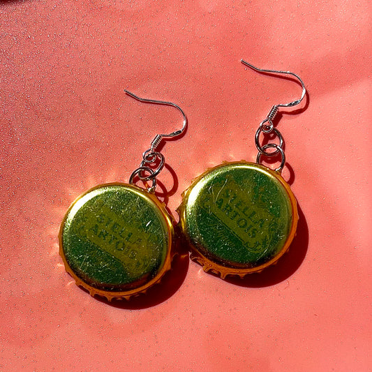 Stella Artois Bottle Cap Earrings