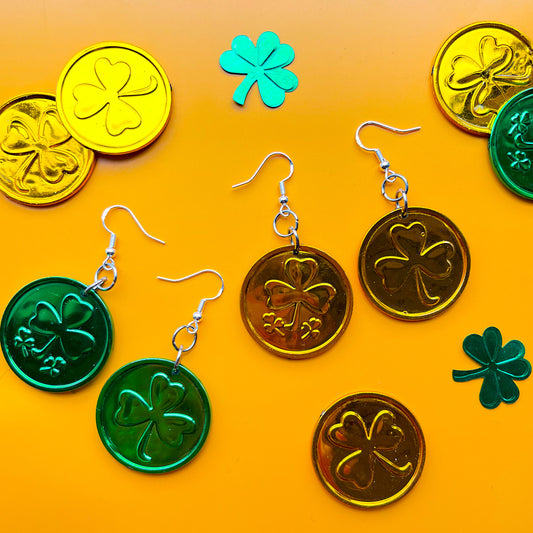 St Patrick’s Day Coin Earrings