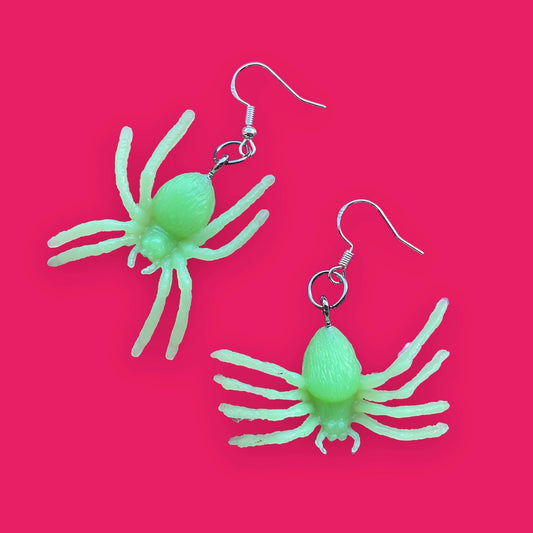 Glow in The Dark Spider Earrings