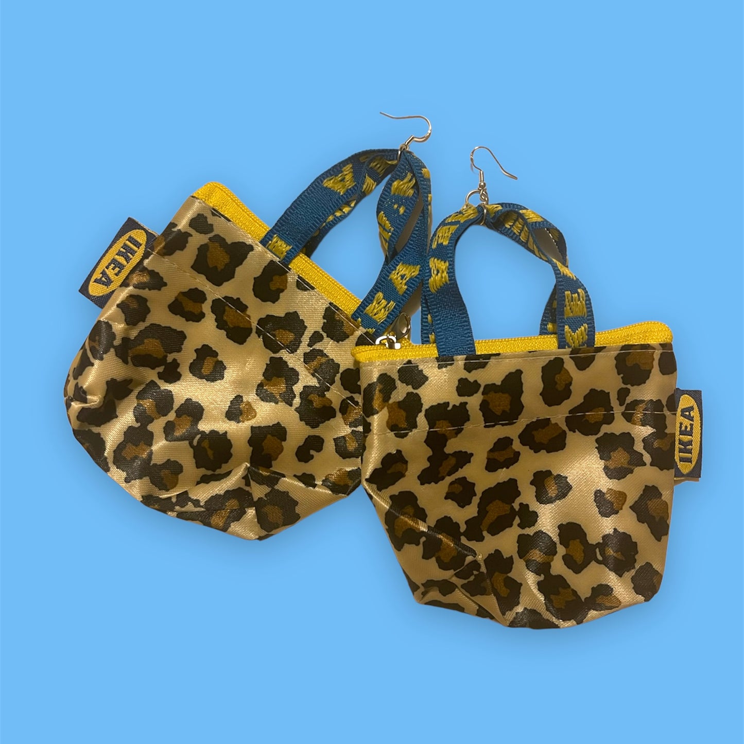 Leopard Print Ikea Bag Earrings