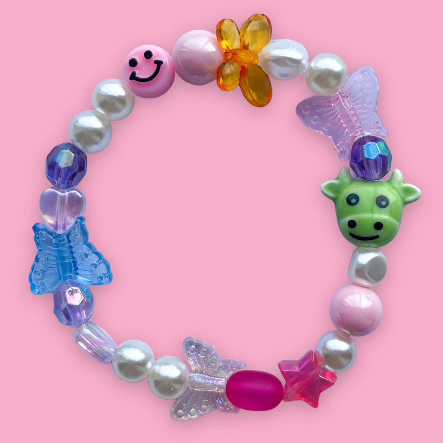 Sally the Cow Beaded Bracelet