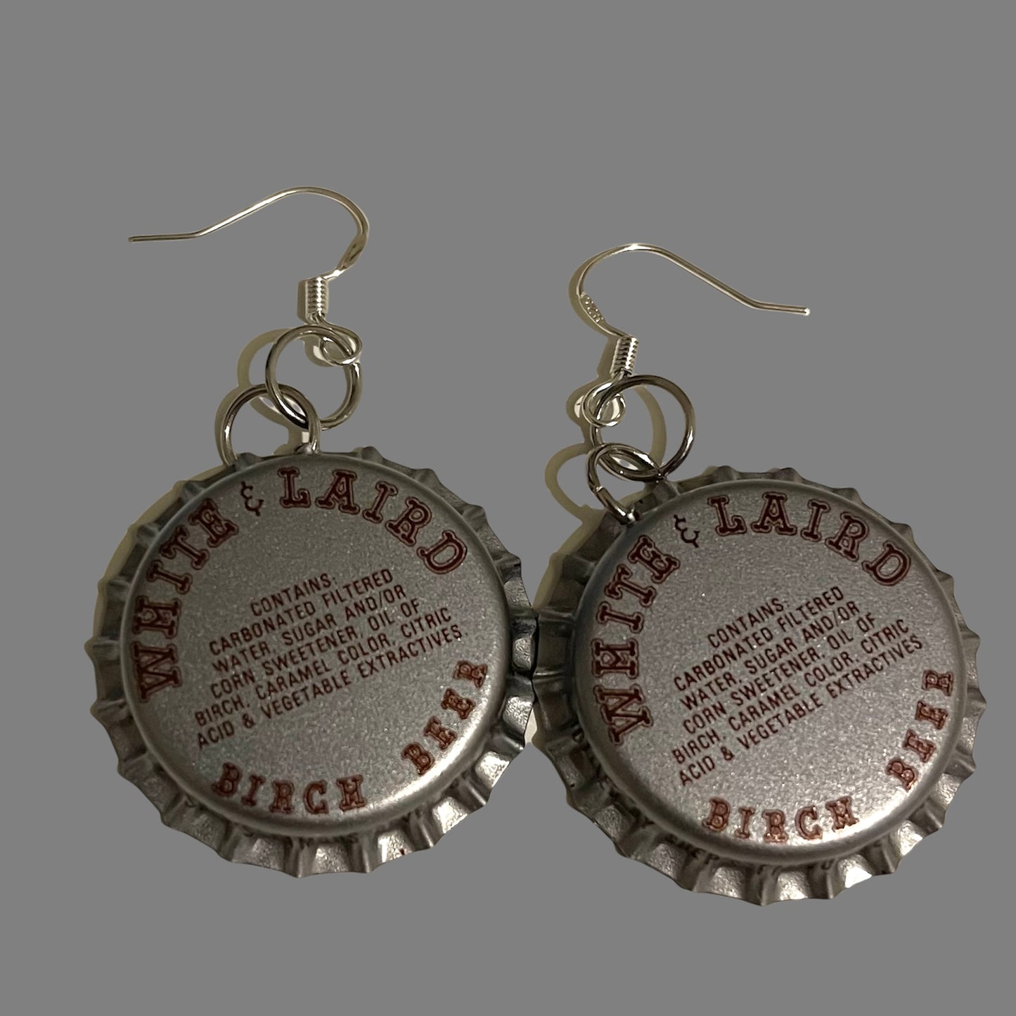 Birch Beer Bottle Cap Earrings