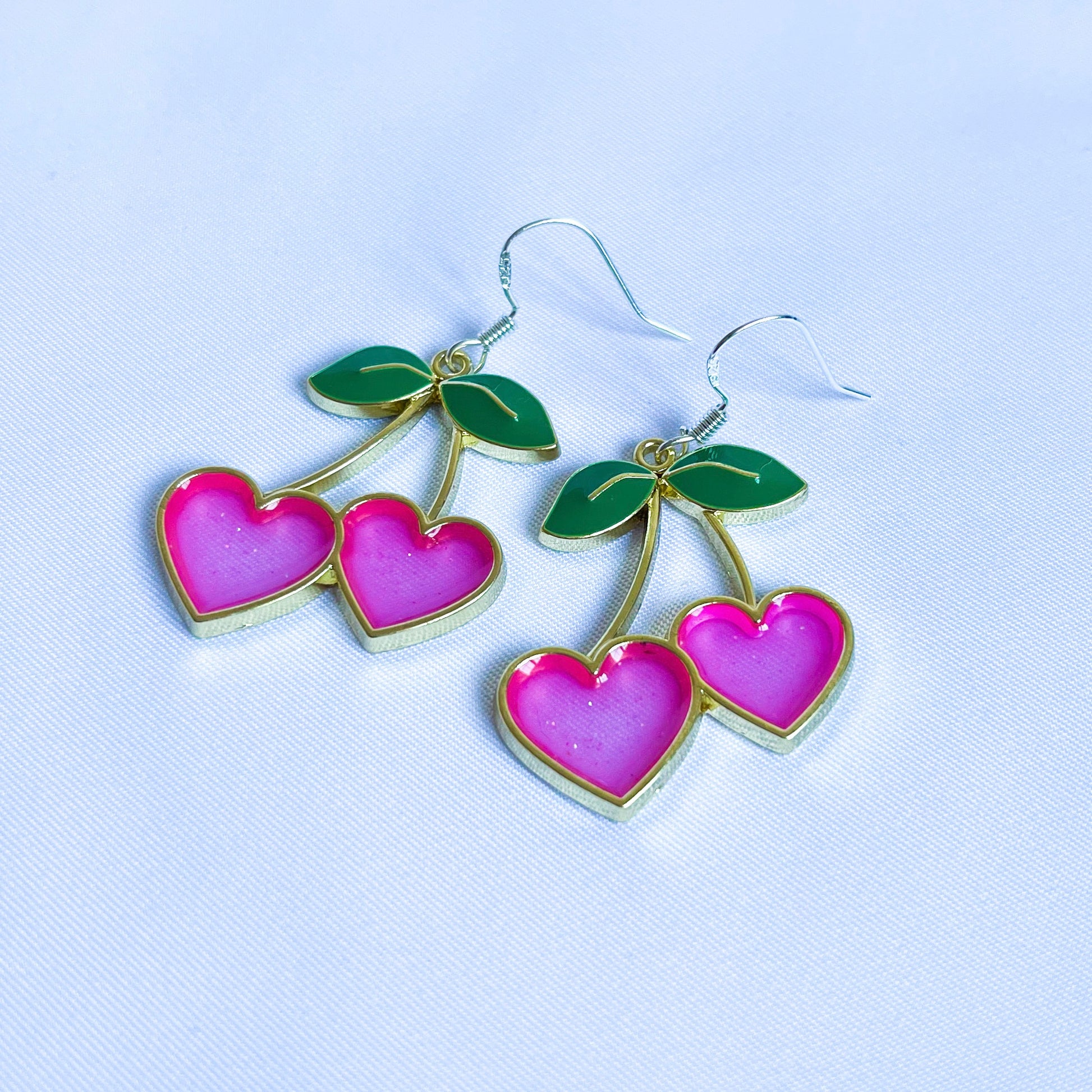 Cherry Heart Earrings - Cuteryko