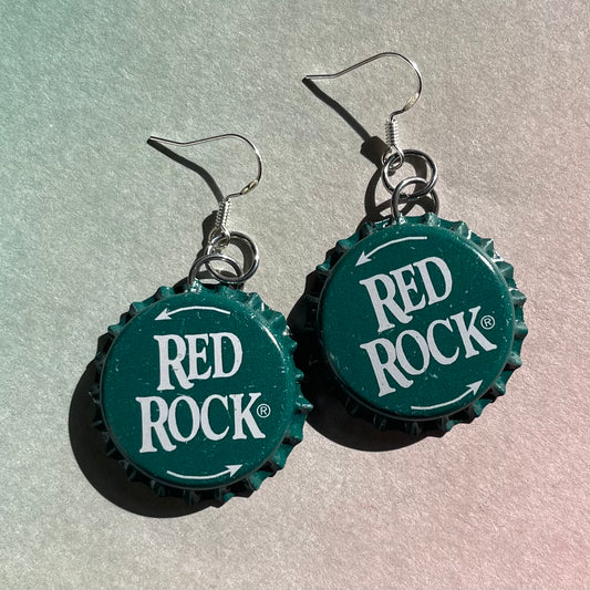 Red Rock Bottle Cap Earrings