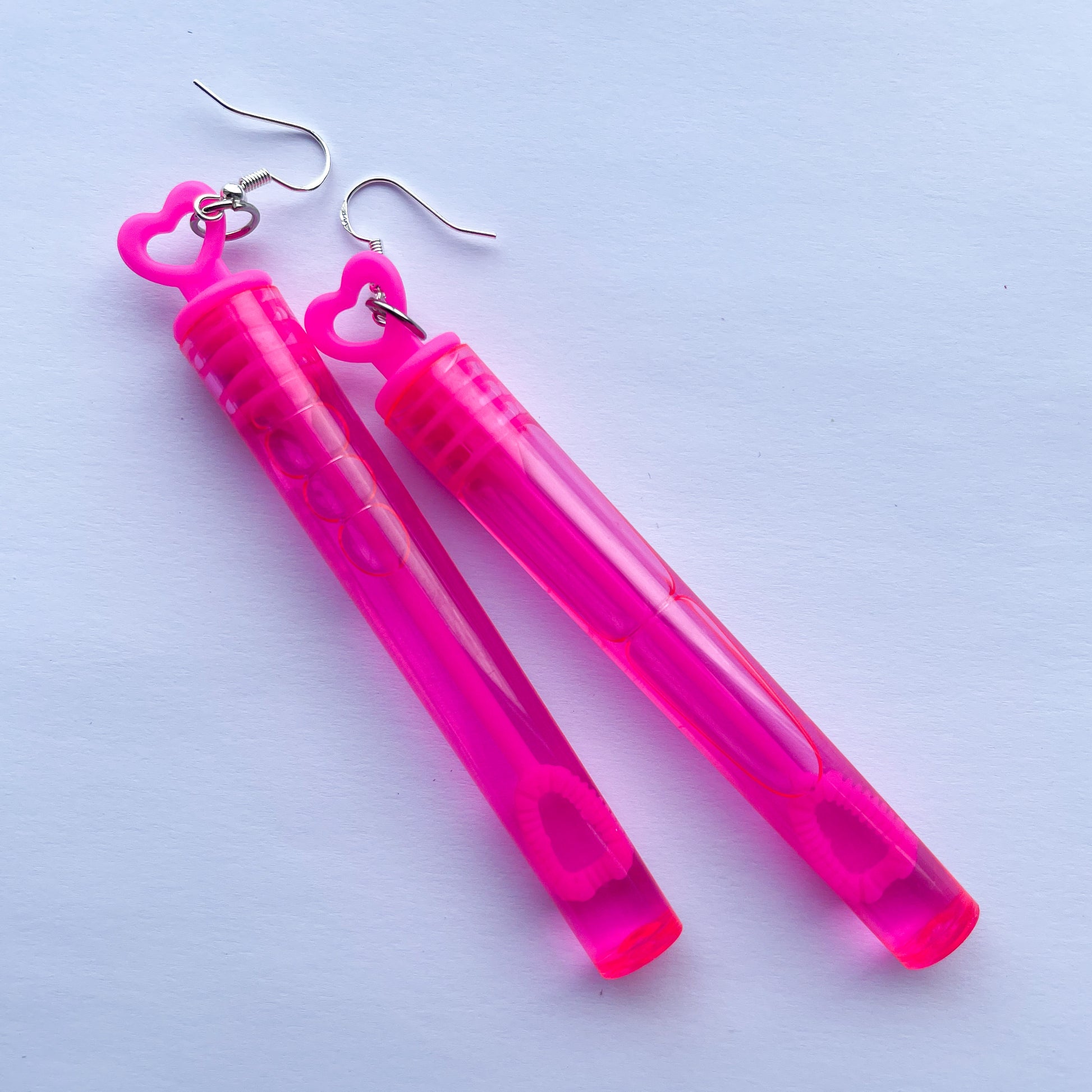 Pink Bubble Heart Earrings - Cuteryko