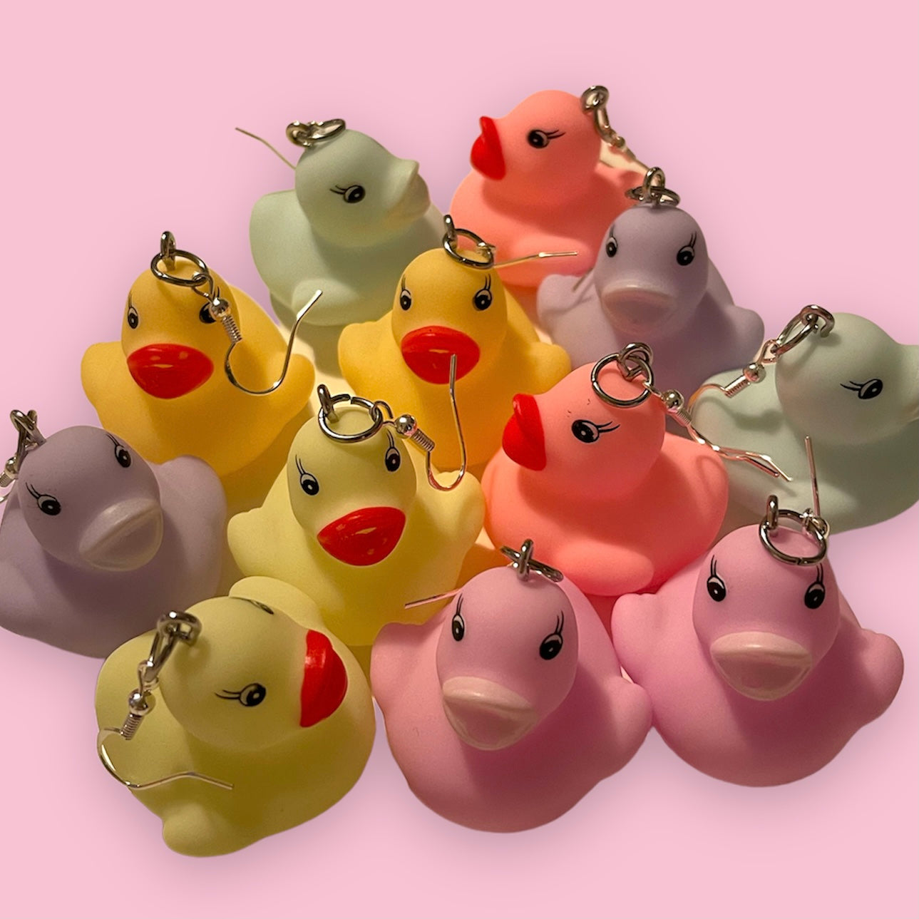 Pastel Mini Rubber Duck Earrings - Cuteryko